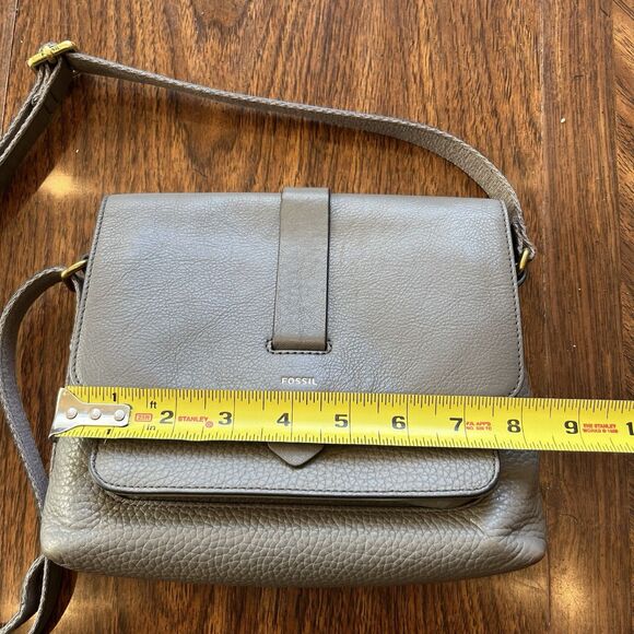 FOSSIL Kinley Leather Crossbody Gray - Picture 3 of 12